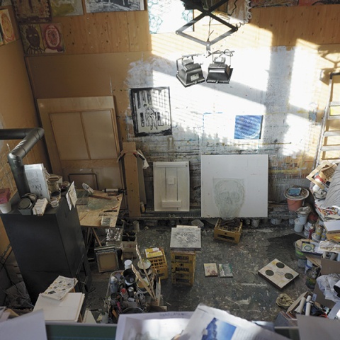 Einblick in das Atelier von Harald Gfader