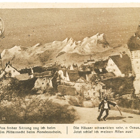 Ansichtskarte aus Bregenz, hergestellt von der Verlagsanstalt Bregenz vor dem Jahr 1928, aus der Sammlung „volare“ der Landesbibliothek. <br><br> Fotos: Vorarlberger Landesbibliothek, beigestellt