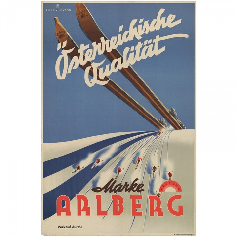 Werbeplakat des Skiunternehmens Kästle aus dem Jahr 1953 aus der Plakatsammlung des Wirtschaftsarchivs Vorarlberg.