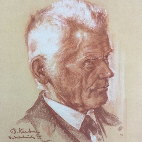 Bartle Kleber, Jodok Fink, 1925, Rötelzeichnung<br><br>Bild: bartle Kleber/vorarlberg museum
