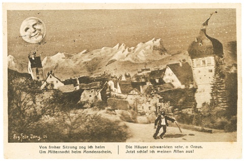 Ansichtskarte aus Bregenz, hergestellt von der Verlagsanstalt Bregenz vor dem Jahr 1928, aus der Sammlung „volare“ der Landesbibliothek. <br><br> Fotos: Vorarlberger Landesbibliothek, beigestellt