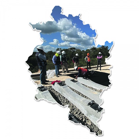 Getzner-Unterschottermatten minimieren die Belastung durch Erschütterungen und Lärm auf Mensch und Natur – beispielsweise beim mexikanischen Großprojekt „Tren Maya“.