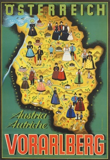 Plakat des Landesverbandes für Fremdenverkehr, 1952, Entwurf: Lisl Thurnher-Weiß (1915–2003)