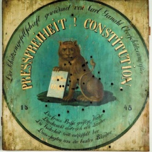 Von Carl Ganahl gewidmete Schützenscheibe aus dem Jahr 1848 zur Erinnerung an die Verkündung der Pressefreiheit