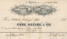 Briefkopf des Textilunternehmens Ganahl aus dem Jahr 1870