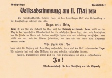 Flugschrift zur Volksabstimmung am 11. Mai 1919